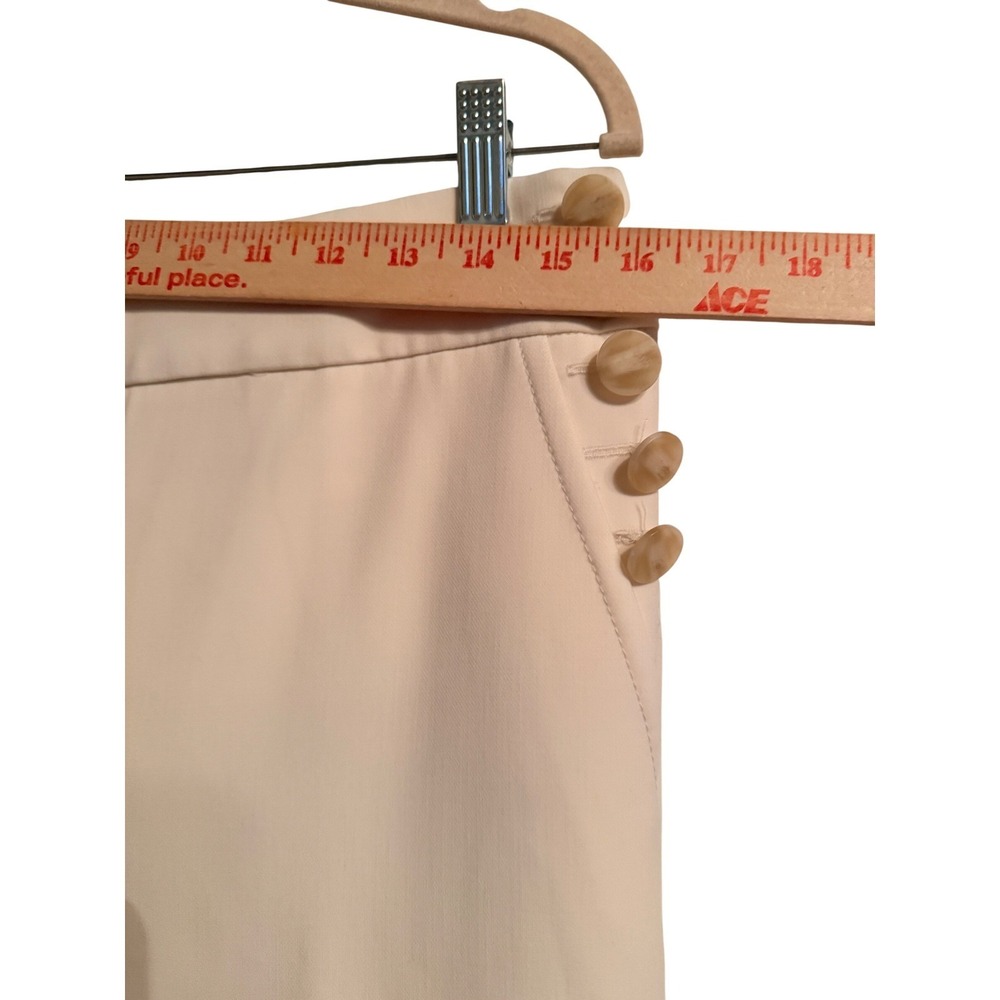 Old Money Neutral  Talbots Greenwich Wide Leg Pants Cream Sailor Trousers Sz 8 - Picture 8 of 13